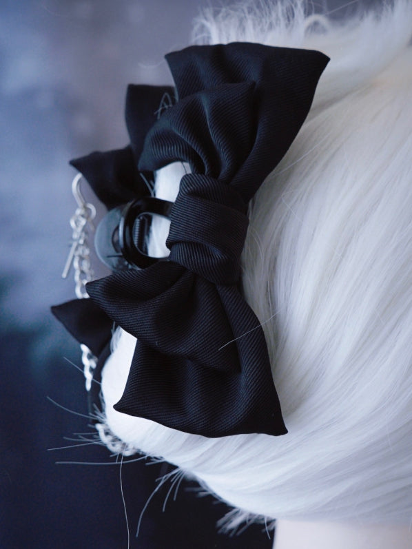 Black Bowknot With Cross Decorated Claw Clip
