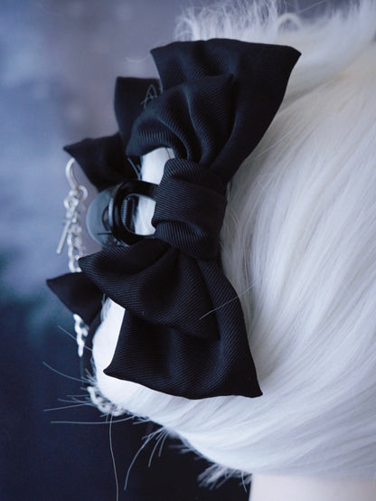 Black Bowknot With Cross Decorated Claw Clip