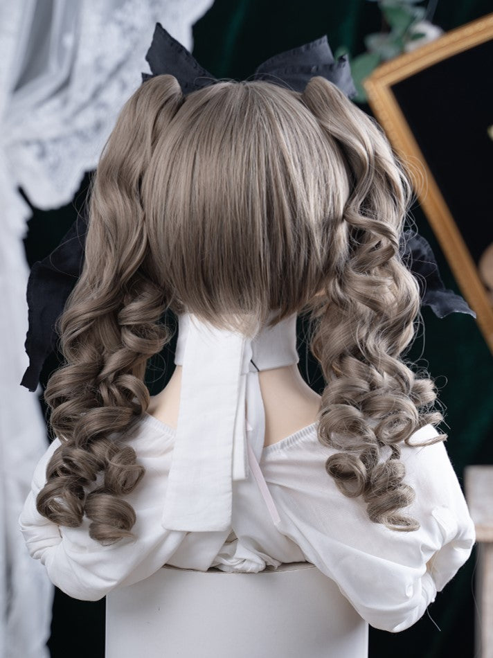 Brown 30CM Length Synthetic Wig With Long Double Ponytail Claw Clips