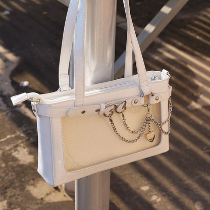Detachable Chains White Ita Shoulder Bag