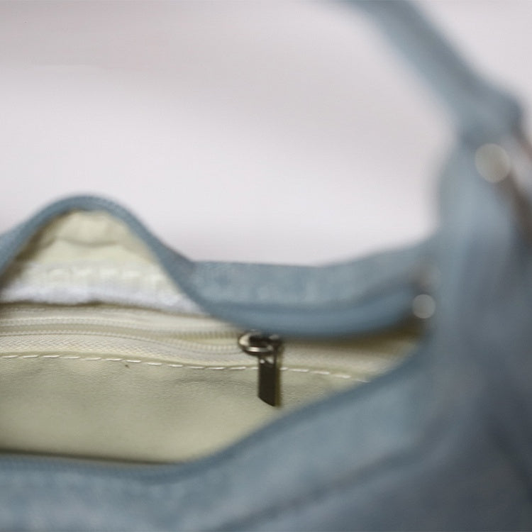 Star Stud Details Denim Blue Bag with Bowknots