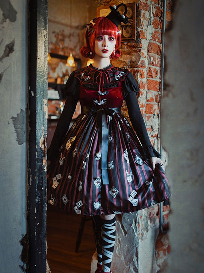 Black and Red Spider Web Embroidery Organza Fake Collar with Detachable Butterfly and Moth Brooch