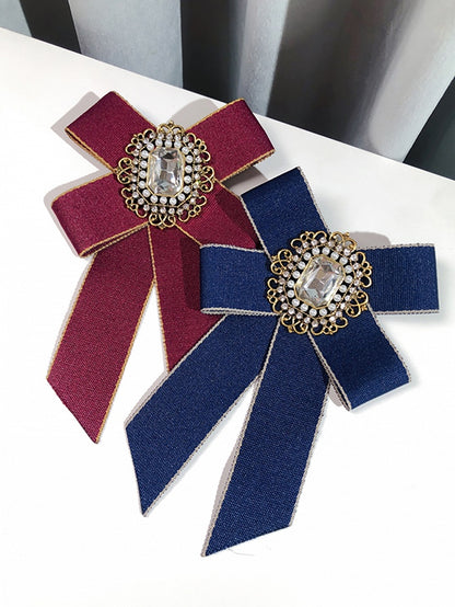 8 Options Preppy Style Rhinestone Decorated Bow Tie