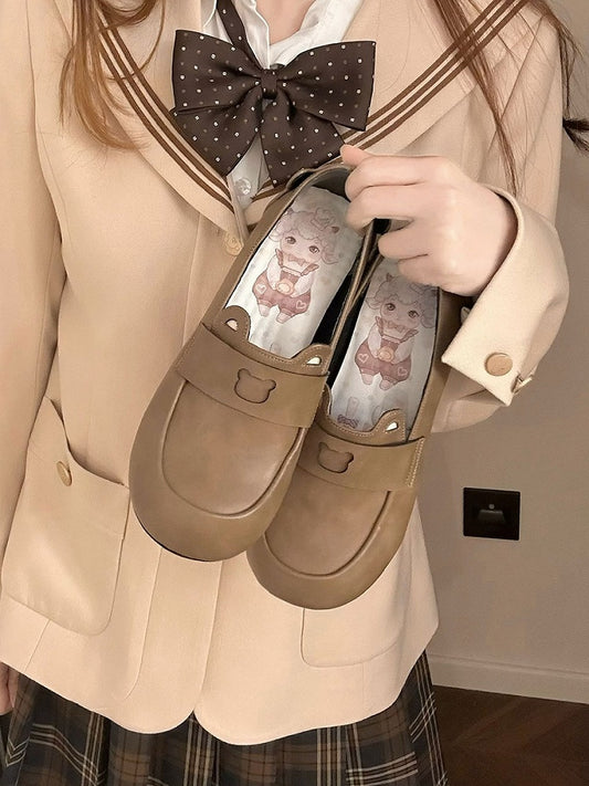 Light Brown Bear Design JK Slipons