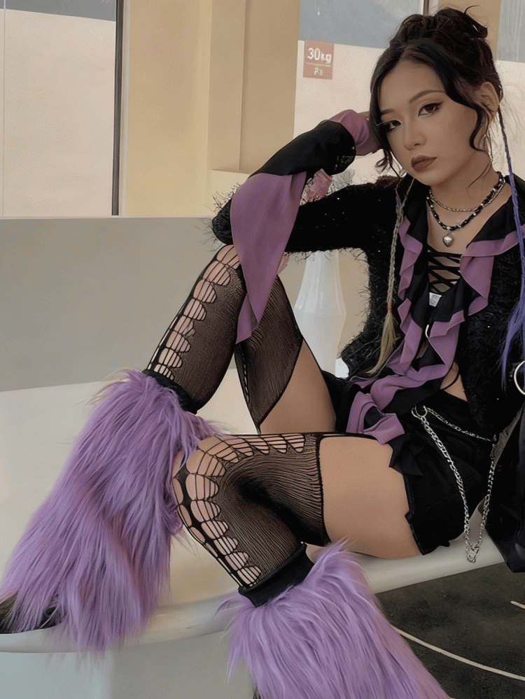 Purple Y2K 20CM/30CM/40CM Shaggy Leg Warmers