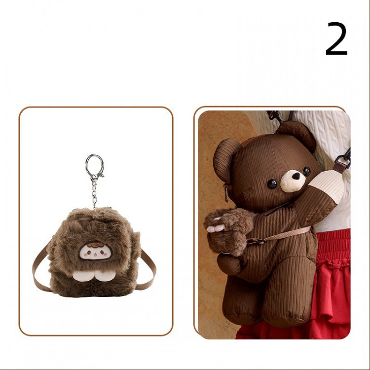 Cute Brown Bear Plus Size Backpack/Crossbody Bag