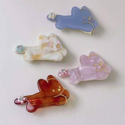 4 Color Options Rhinestone Decorated Puppy Hairclip