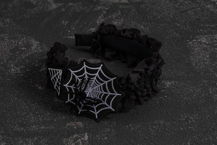 Goth Spider Detail Spider Web Ruffled KC