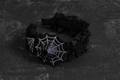 Goth Spider Detail Spider Web Ruffled KC
