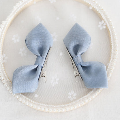 Dusty Pink / Dusty Blue A Pair of Sweet Bowknot Hairclips