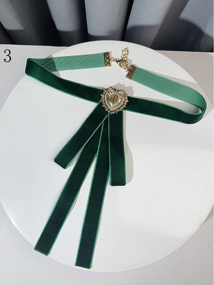 6 Options Beaded Heart Design Bow Tie