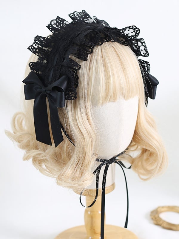 5 Colors Cute Lolita Bowknot Lace Hairband