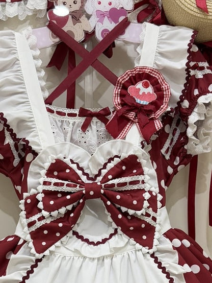 Red / Blue / Pink Cupcake Applique Brooch