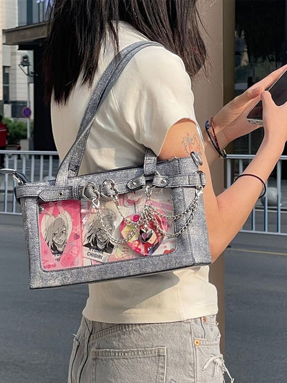 Detachable Chains Dusty Blue Ita Shoulder Bag