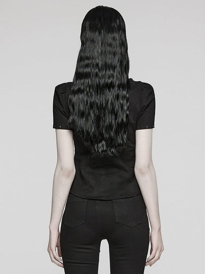 Black Punk Asymmetrical Shirt