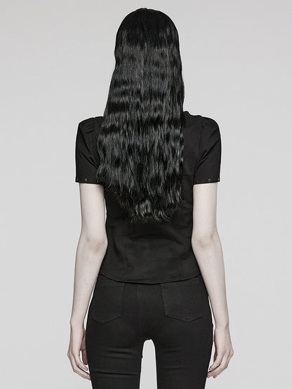 Black Punk Asymmetrical Shirt