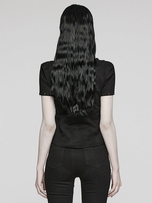 Black Punk Asymmetrical Shirt