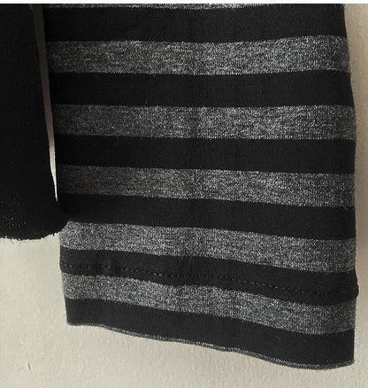 Skull and Stars Print Black Long Sleeves Top Fake Two-pieces