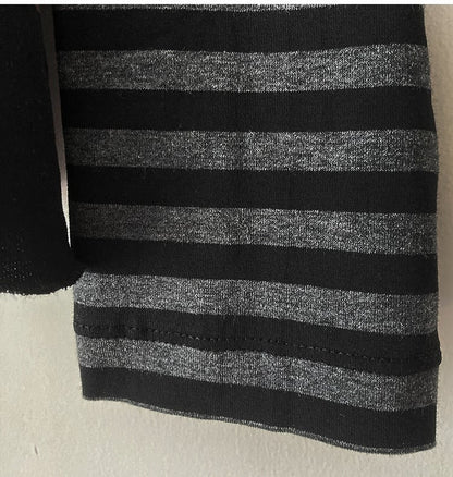 Skull and Stars Print Black Long Sleeves Top Fake Two-pieces