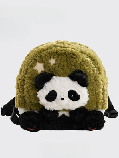 Black&Green Star Design Cute Plush Rabbit Backpack Middle/Large Size