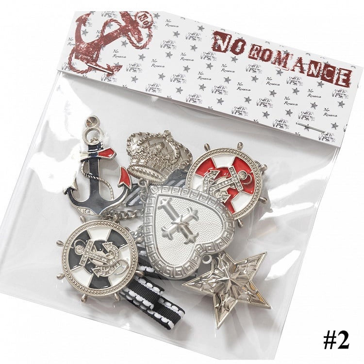 Punk Rock Distressed Design Graphic/Metal Badge Set