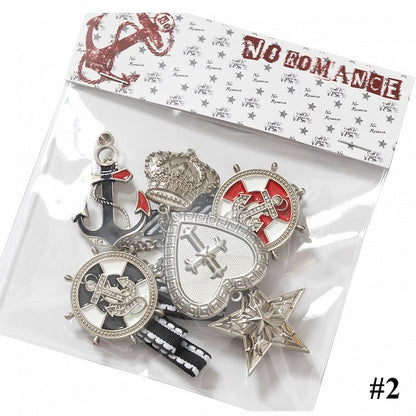 Punk Rock Distressed Design Graphic/Metal Badge Set