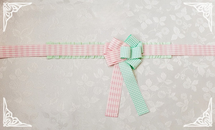 Stripes and Plaid Pattern Bowknot Choker