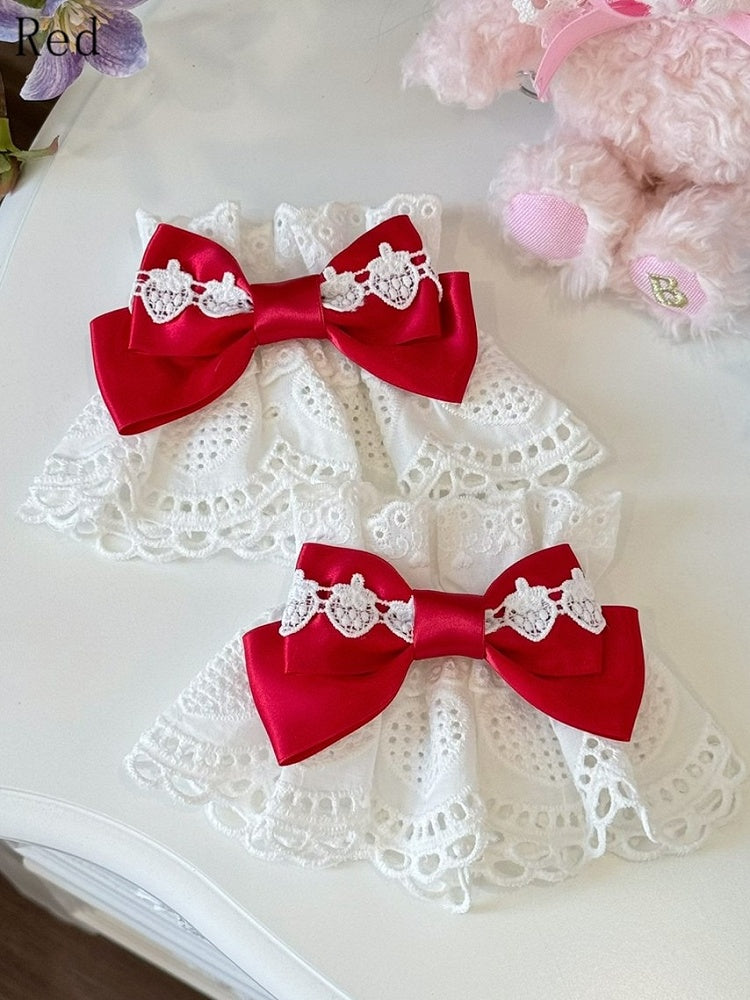 8 Color Options Strawberry Design Bowknot Wrist Cuffs