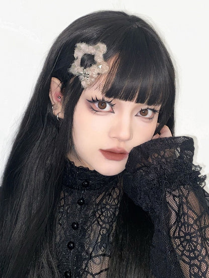 Cross Decorated Light Coffee Plush Star/Cloud Shaped Hairclip