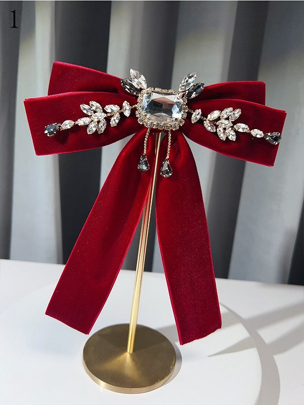 6 Options Rhinestone Decorated Bow Tie