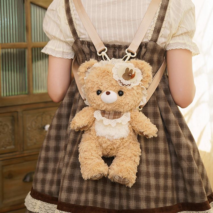Cute Plush Bear Backpack With Detachable Shoulder Straps