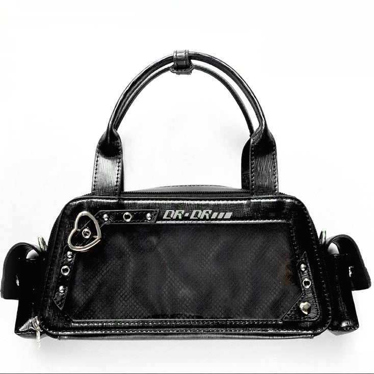 Black Heart Buckle Decorated Ita Bag