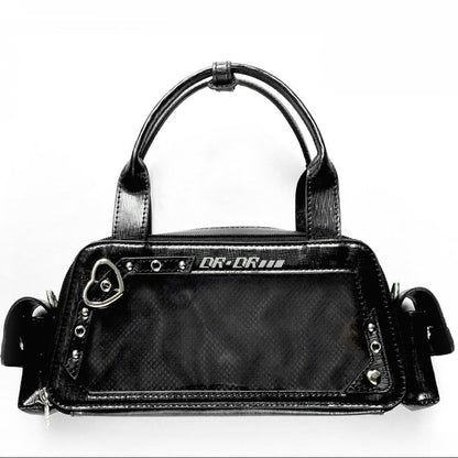 Black Heart Buckle Decorated Ita Bag