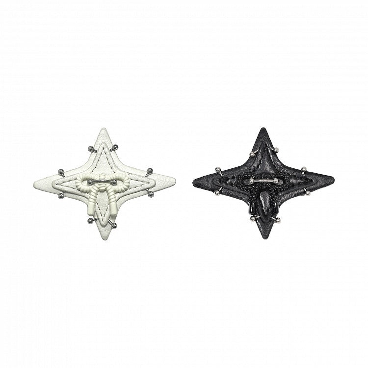 Black/White Star-shaped Punk PU Hairclip