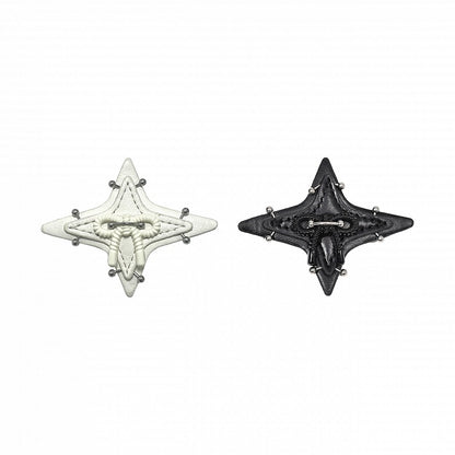 Black/White Star-shaped Punk PU Hairclip