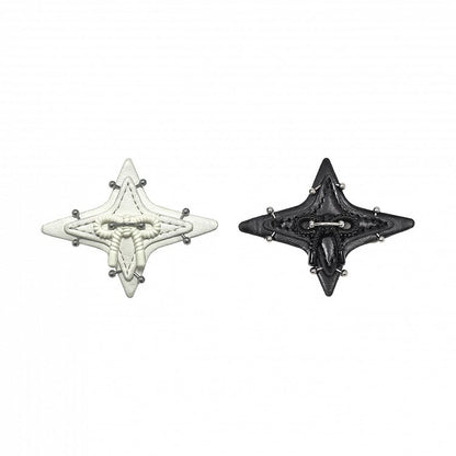 Black/White Star-shaped Punk PU Hairclip