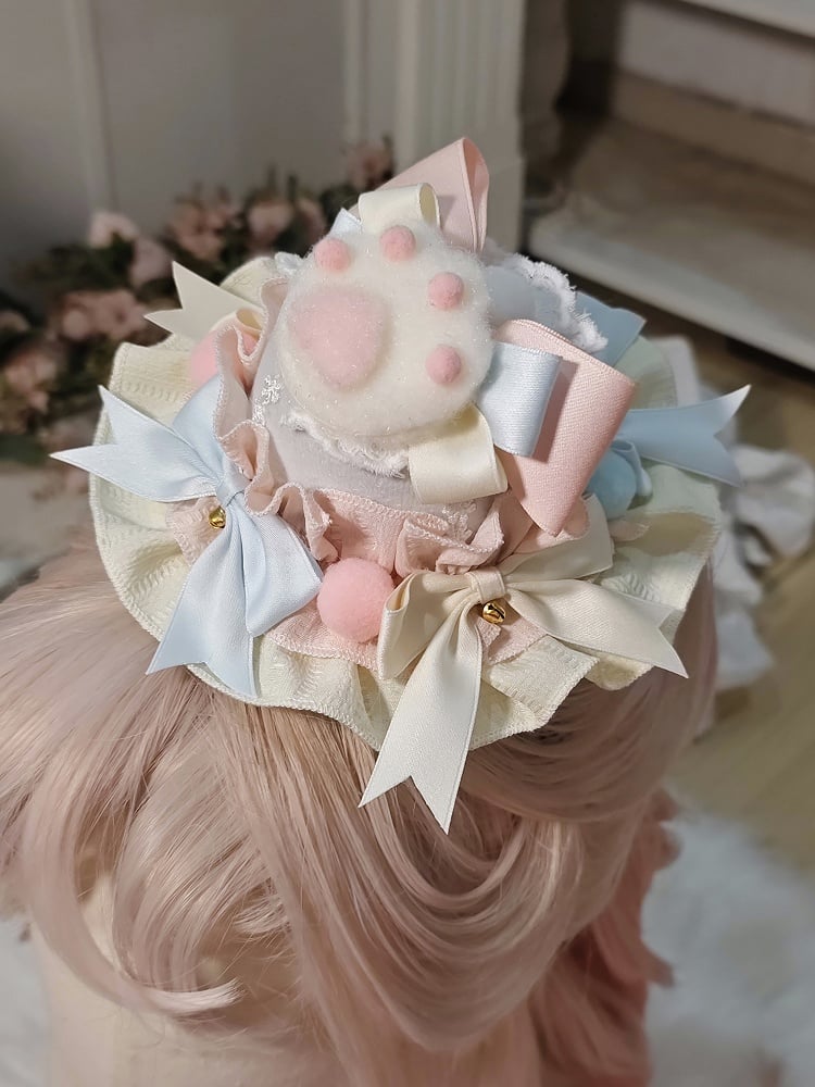 Sweet Bows and Pompoms Decorated Mini Hat