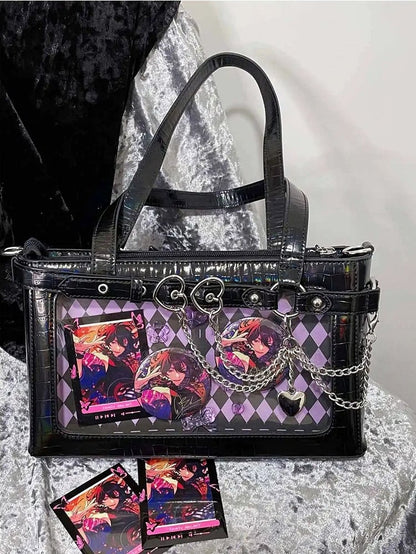 Detachable Chains Black Ita Shoulder Bag