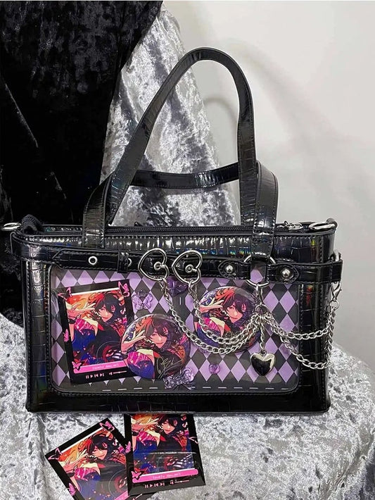 Detachable Chains Black Ita Shoulder Bag