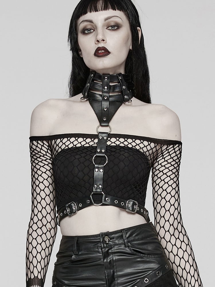 Black Punk Choker Harness