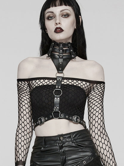Black Punk Choker Harness