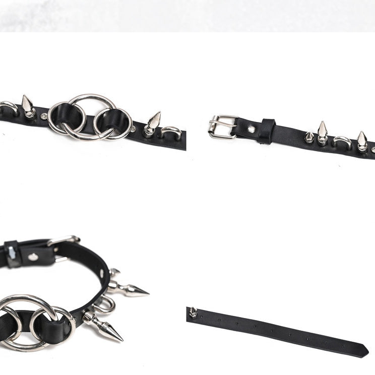 Punk Studs Black PU Choker