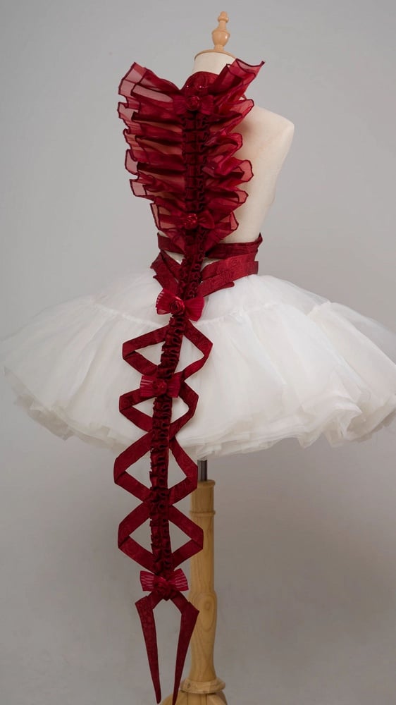 Clearance-Red Gothic Snake Bone Back Accessory