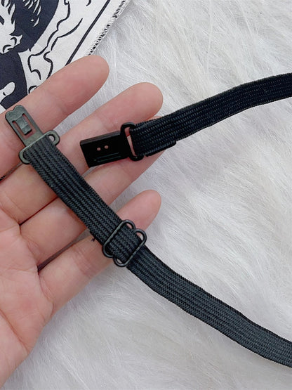 Black Y2K Pin Details Neck Tie