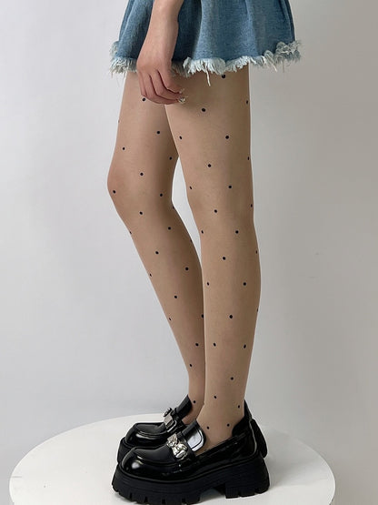 Nude Polka-dot Pattern Tights