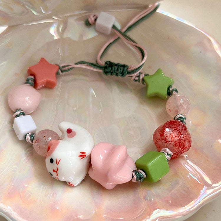 3 Color Options Cat And Star Decorated Bracelet