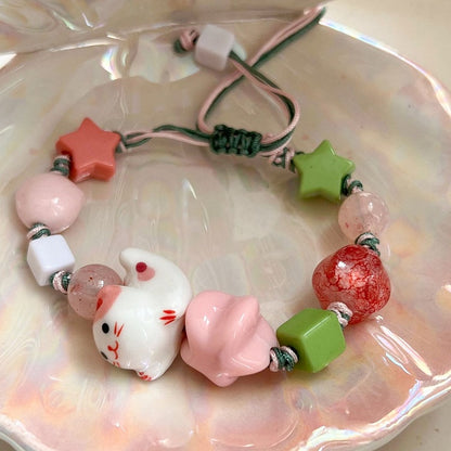 3 Color Options Cat And Star Decorated Bracelet