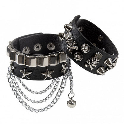 8 Colors Skeleton and Star Detail Punk Bracelet