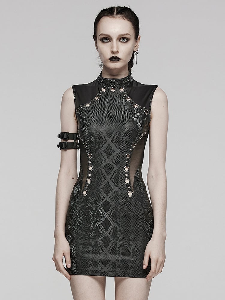 Black Punk Sleeveless Dress
