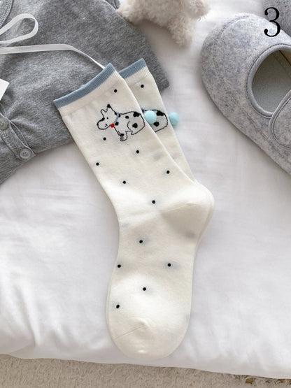 4 Options Bunny/Puppy/Kitty Print Calf Socks
